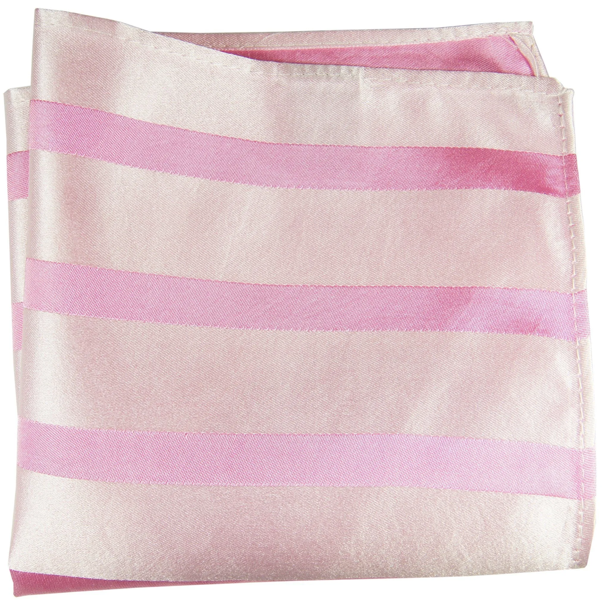 Pink Striped Silk Pocket Square