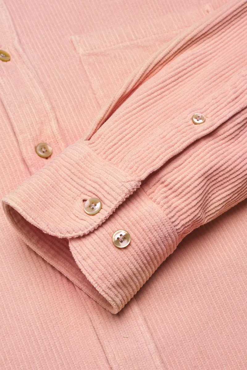 Portuguese Flannel Thick Lobo Cotton-Corduroy Shirt (Old Rose Pink)