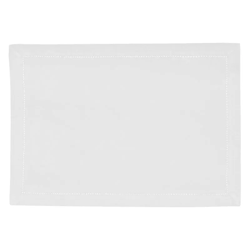 RANS Elegant Hemstitch White Placemat