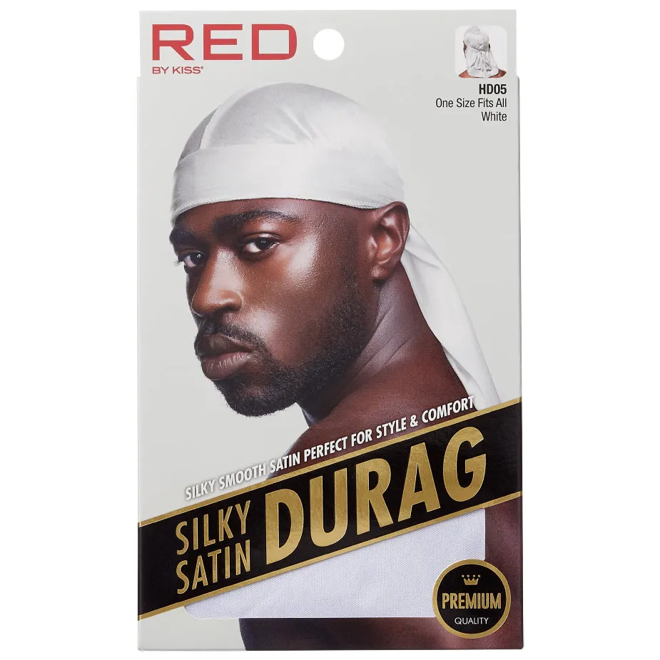 Red By Kiss Silky Satin Durag White HD05