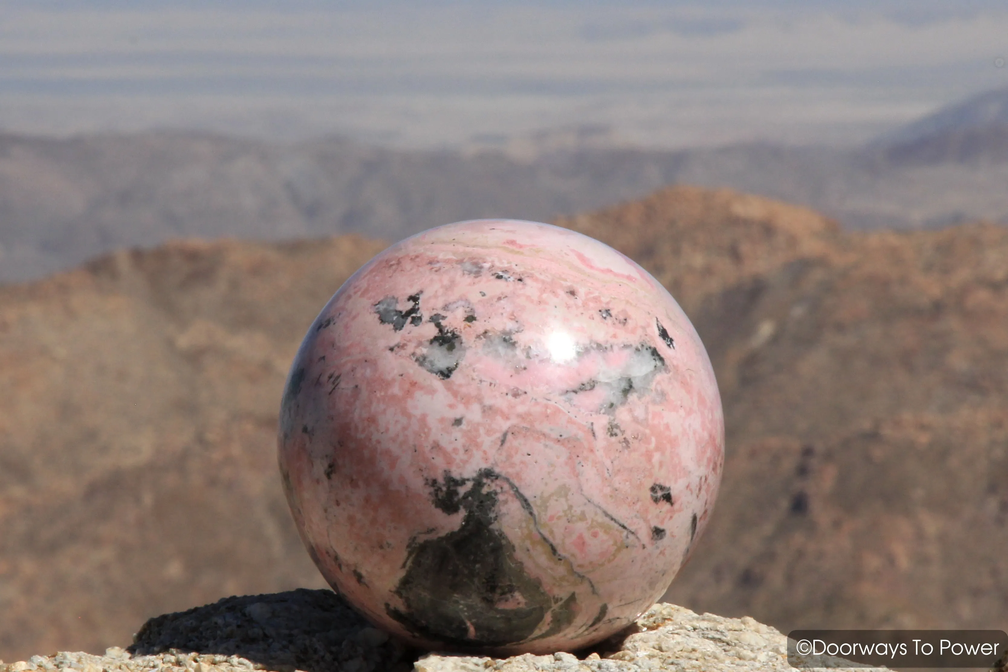 Rhodochrosite & Pyrite Natural Crystal Sphere 5.5" inch Peru - Lovely & Pure Energy