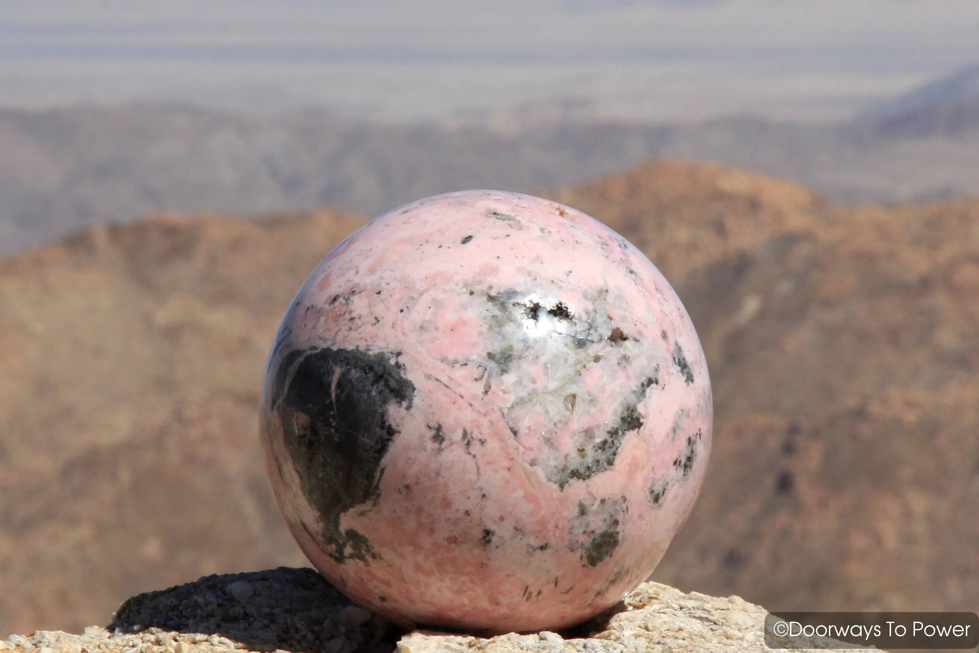 Rhodochrosite & Pyrite Natural Crystal Sphere 5.5" inch Peru - Lovely & Pure Energy