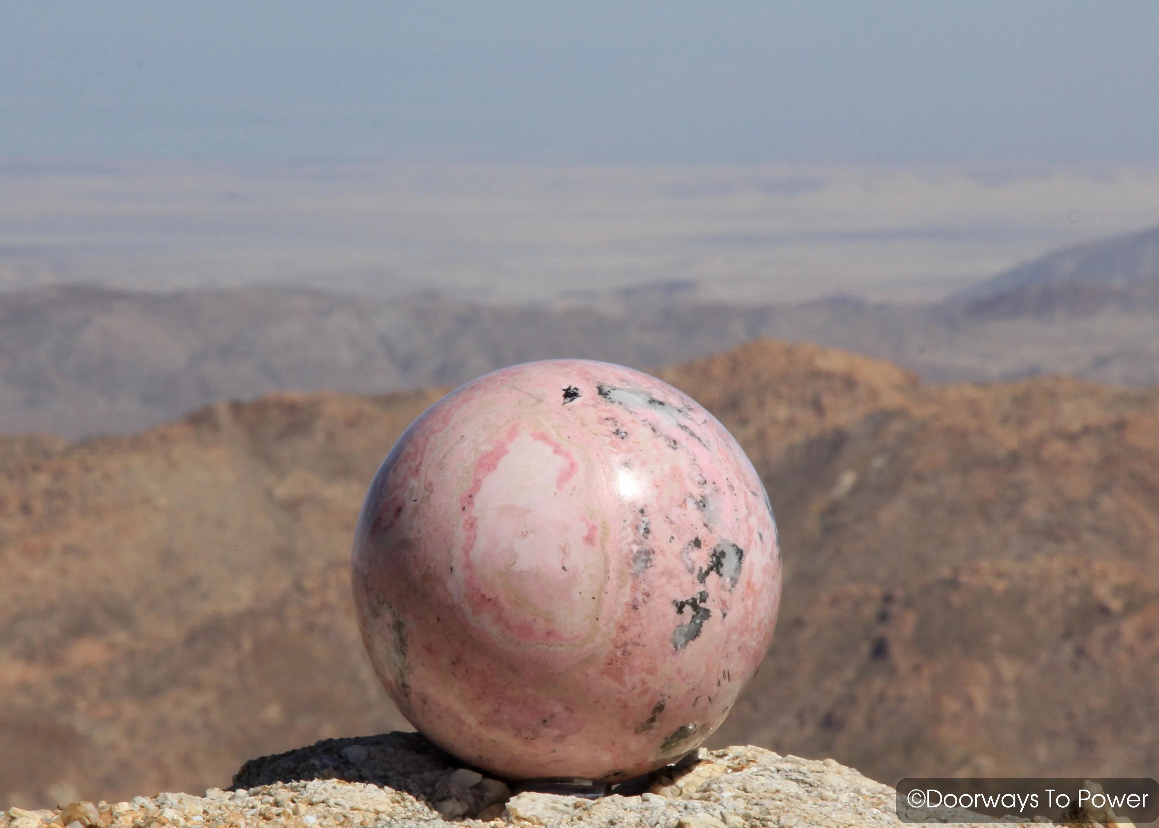 Rhodochrosite & Pyrite Natural Crystal Sphere 5.5" inch Peru - Lovely & Pure Energy