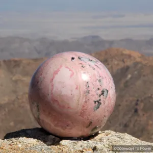 Rhodochrosite & Pyrite Natural Crystal Sphere 5.5" inch Peru - Lovely & Pure Energy