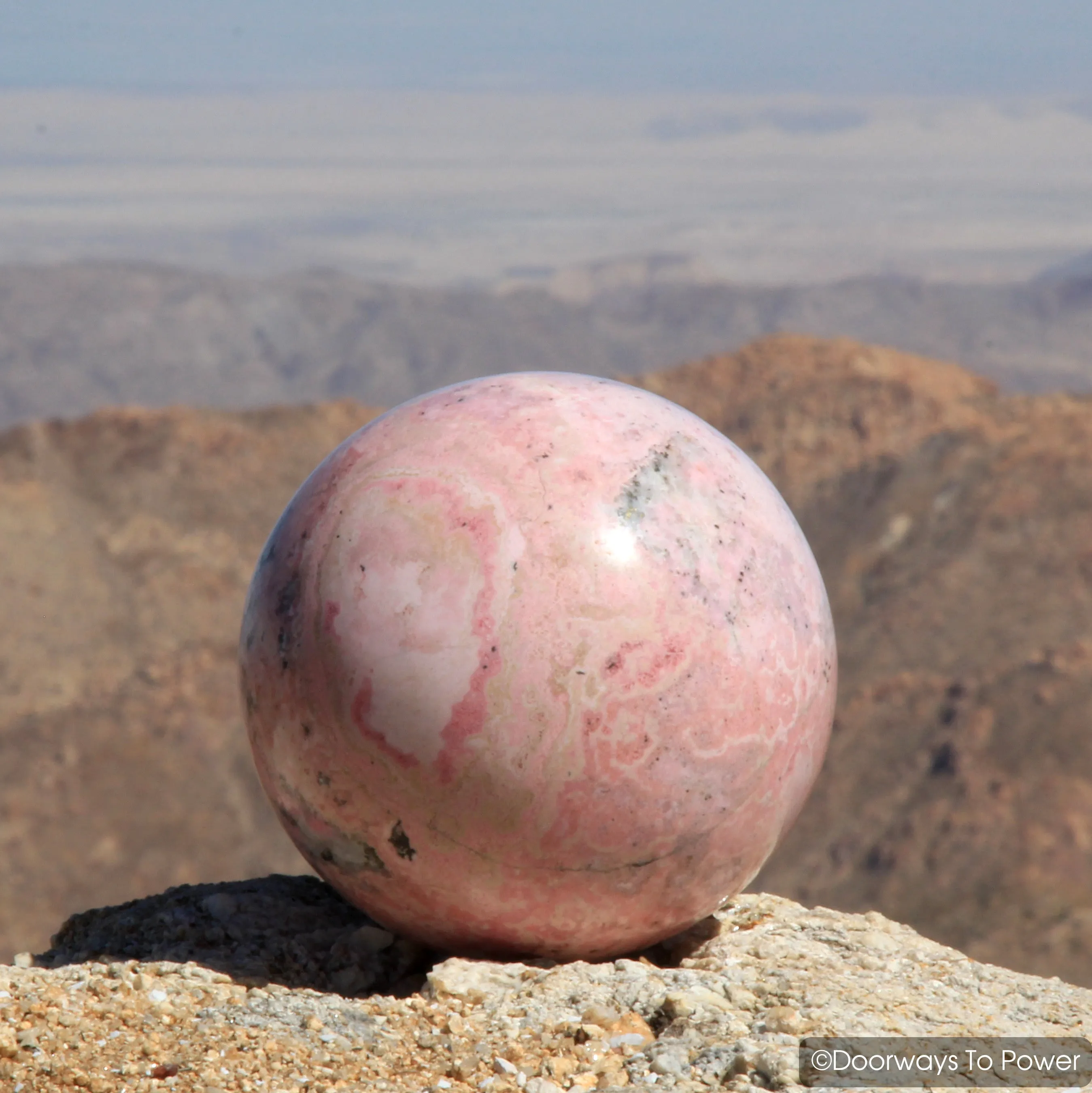 Rhodochrosite & Pyrite Natural Crystal Sphere 5.5" inch Peru - Lovely & Pure Energy