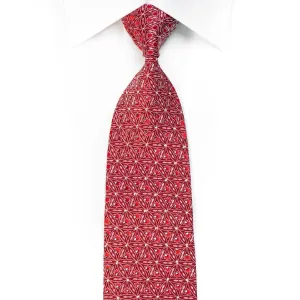 Roberta di Camerino Men's Crystal Rhinestone Silk Necktie Geometric On Burgundy With Sparkles