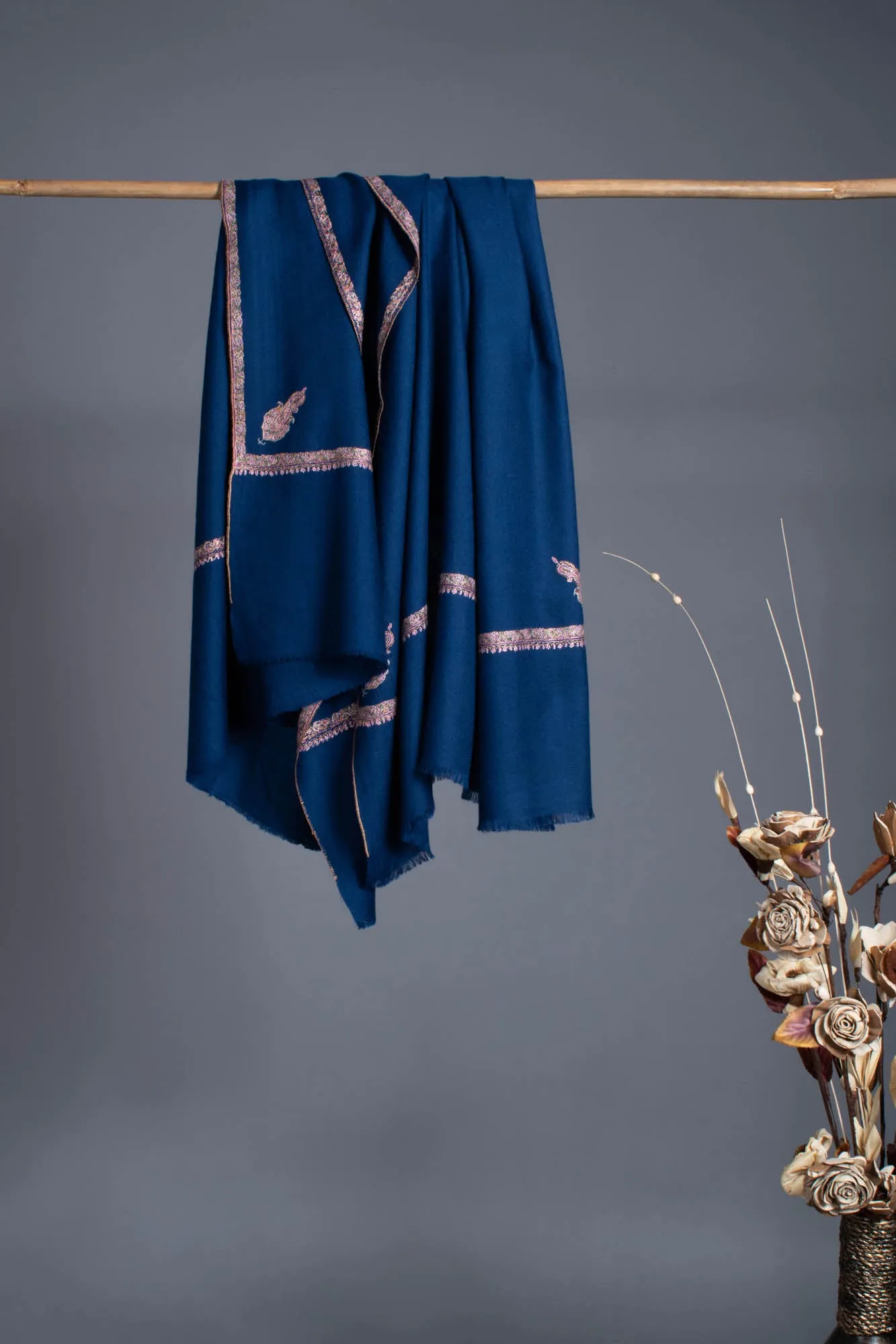 Royal Blue Kashmiri Pashmina Shawl - SHUMAIL