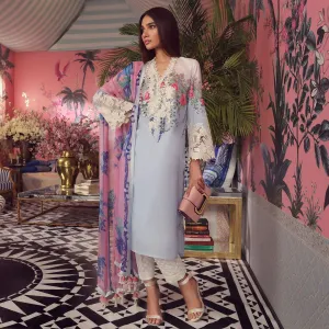 Sana Safinaz Muzlin Lawn Collection 2019 – 15A - Misty Blue