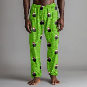 Santa's Heartstrings (Green)  Men's Coral Fleece Pajama Pants