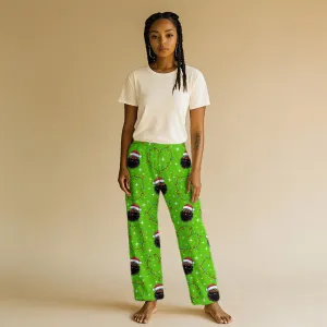 Santa's Heartstrings (Green)  Women's Coral Fleece Pajama Pants