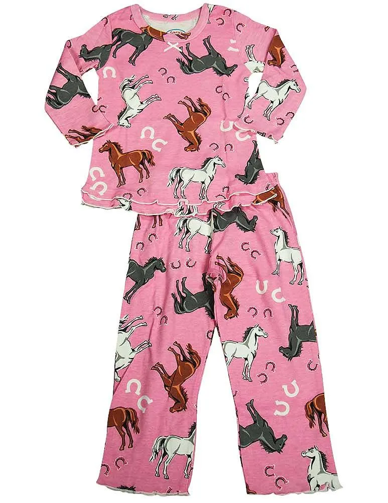 Sara's Prints Girls 2 Piece Long Sleeve Sleepwear Pajama Set - Flame Resistant, 20009