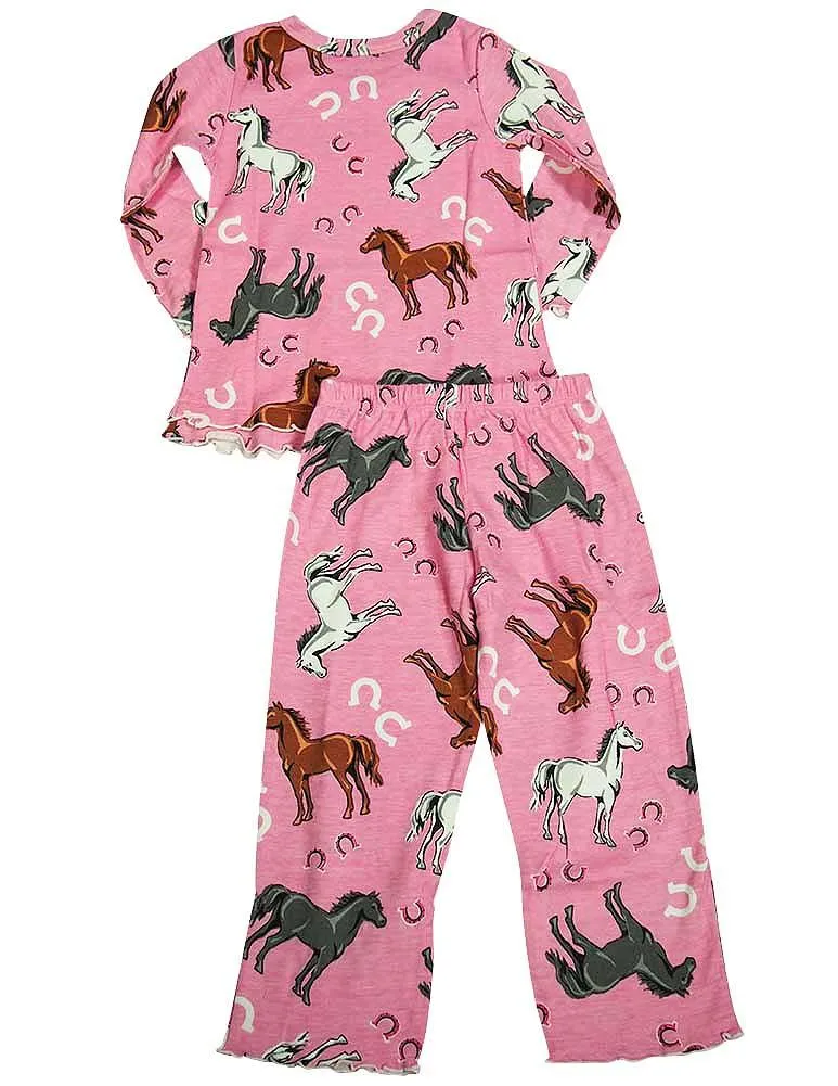 Sara's Prints Girls 2 Piece Long Sleeve Sleepwear Pajama Set - Flame Resistant, 20009