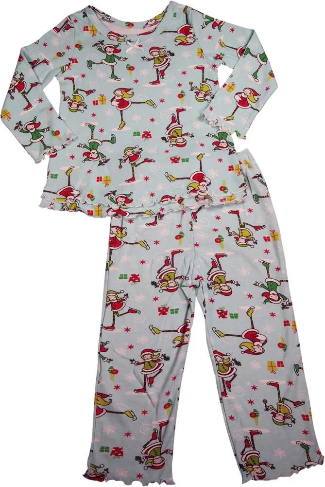 Sara's Prints Girls 2 Piece Long Sleeve Sleepwear Pajama Set - Flame Resistant, 20009