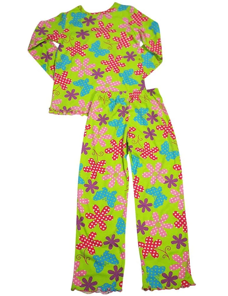 Sara's Prints Girls 2 Piece Long Sleeve Sleepwear Pajama Set - Flame Resistant, 20009