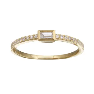 Solitaire Baguette Stack Ring