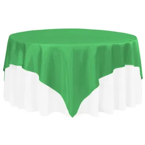 Square 90"x90" Satin Table Overlay - Kelly Green