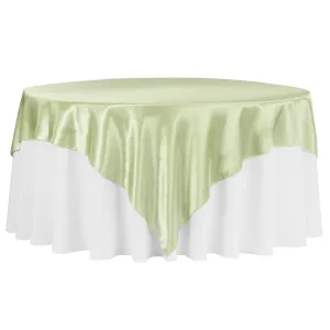 Square 90"x90" Satin Table Overlay - Sage Green