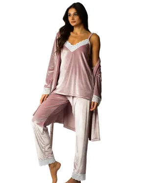 Velour Loungewear Set with Robe