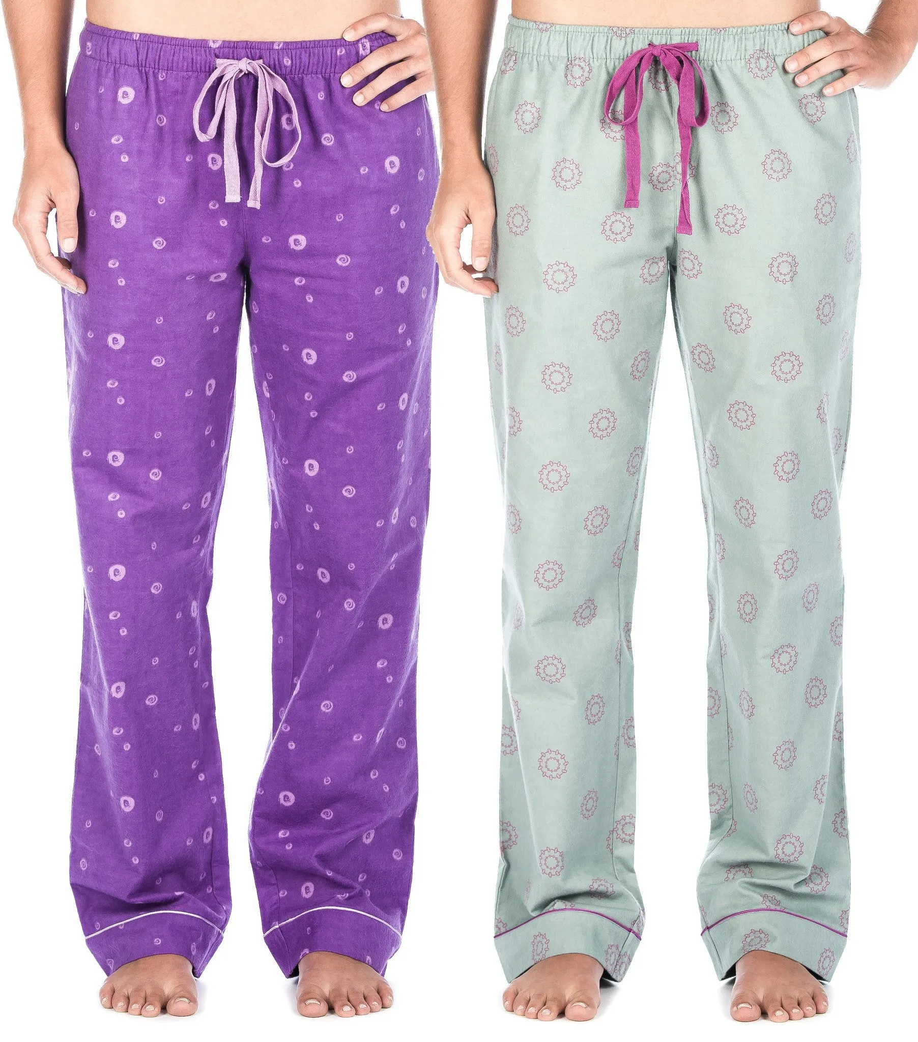 Women's Cotton Flannel Lounge Pants (2 Pack) - Relaxed Fit