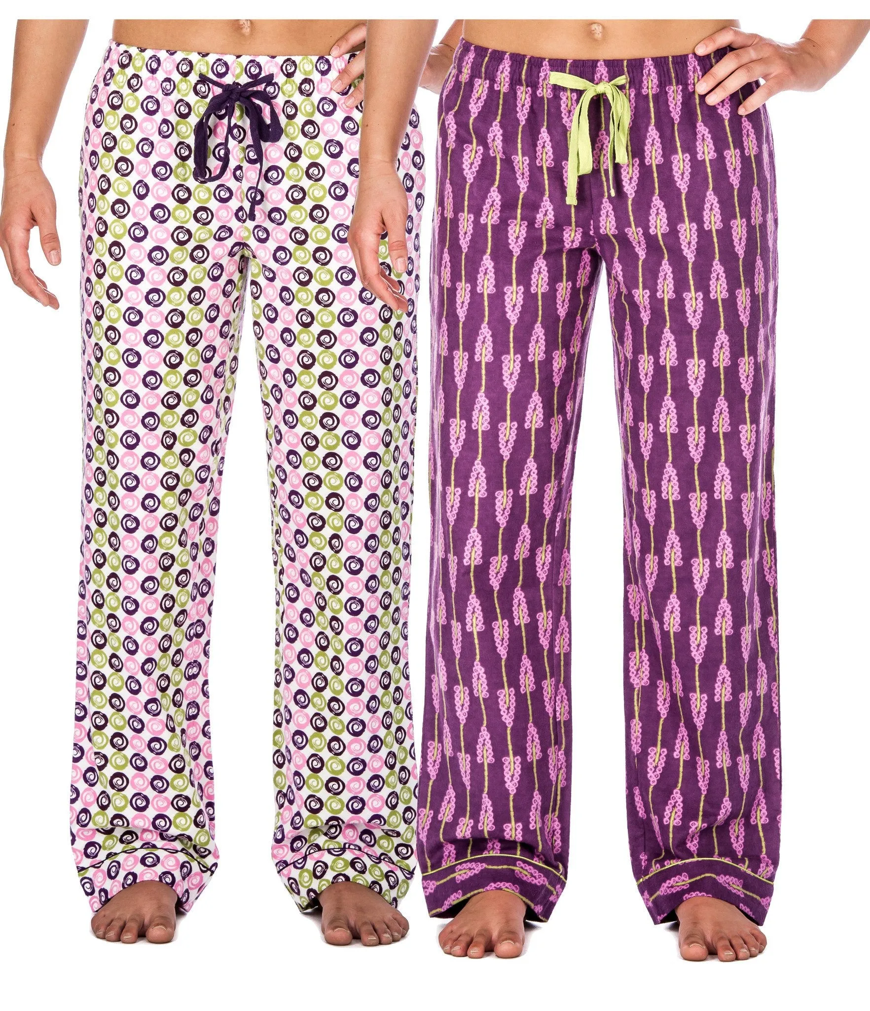 Women's Cotton Flannel Lounge Pants (2 Pack) - Relaxed Fit