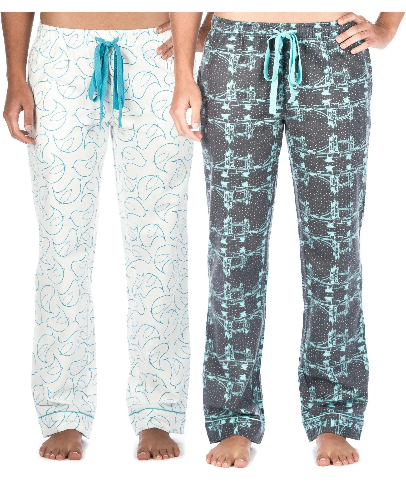 Women's Cotton Flannel Lounge Pants (2 Pack) - Relaxed Fit