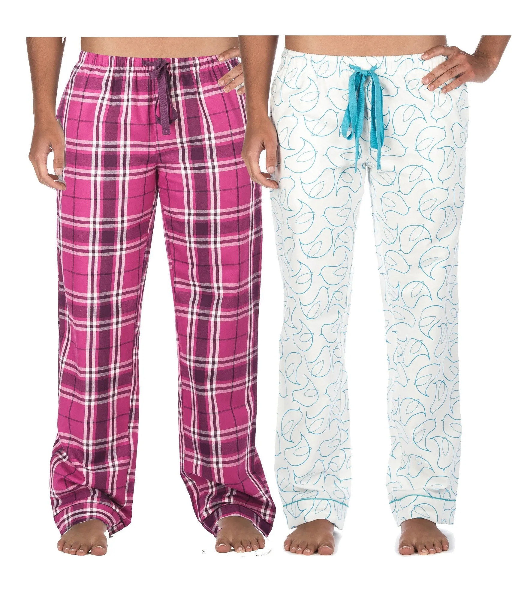 Women's Cotton Flannel Lounge Pants (2 Pack) - Relaxed Fit