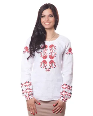 Women's embroidered linen shirt