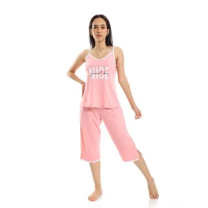 Women's Pajama Sleeveless and Pentacourt - Pink