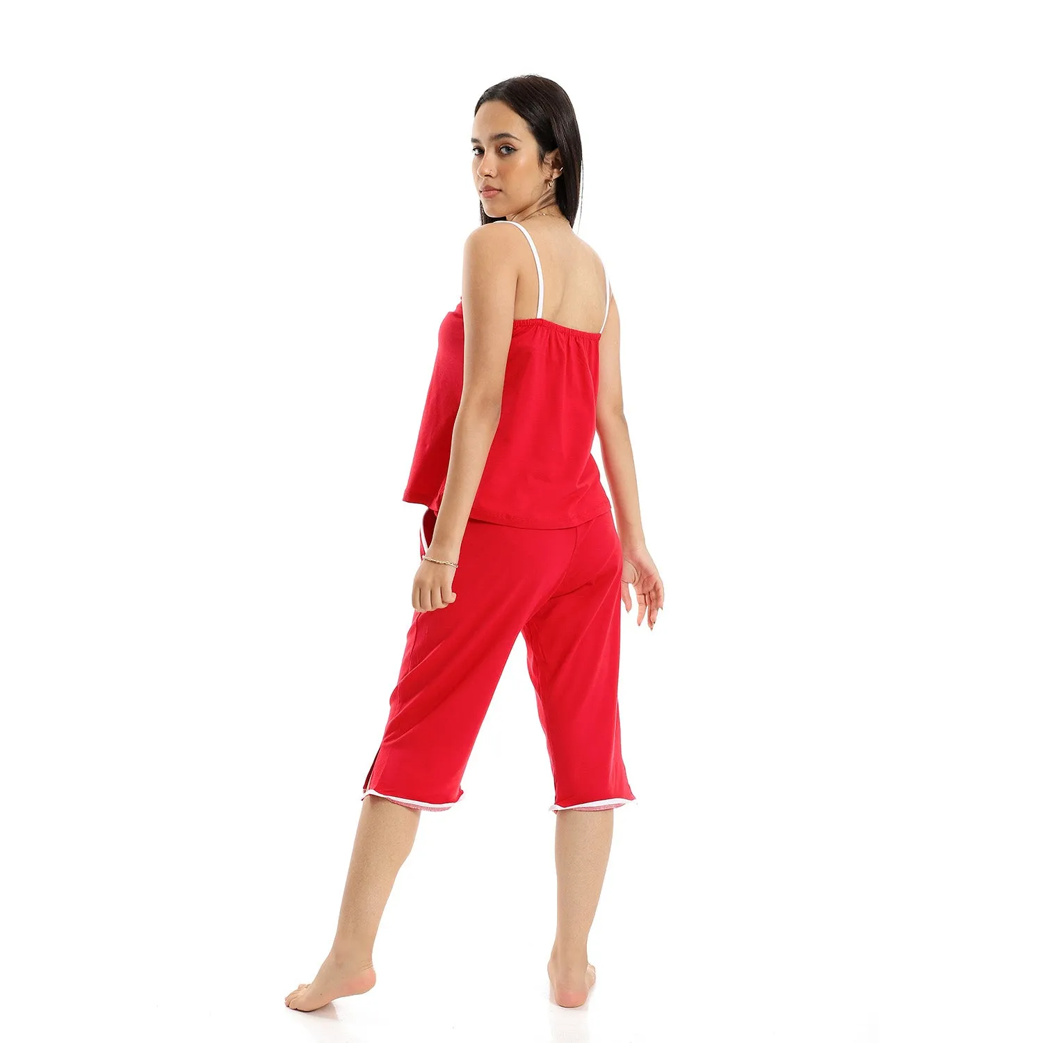 Women's Pajama Sleeveless and Pentacourt - Red